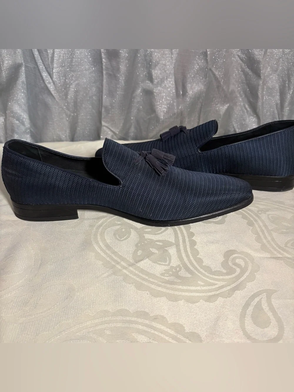 Stacy Adams Navy Tassel Loafers